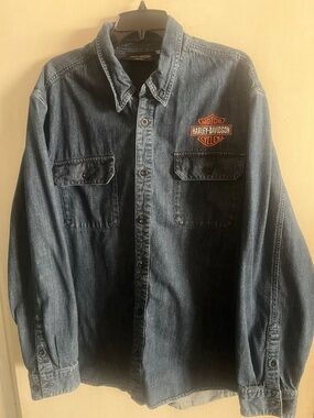 Harley Davidson Denim Long Sleeve Shirt , Size XXL
